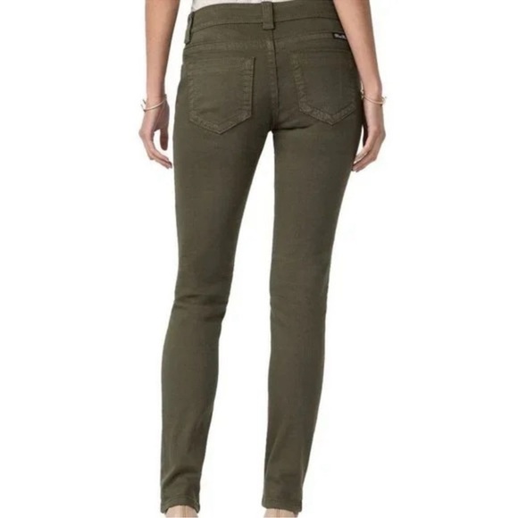 Miss Me Mid Rise Skinny Distressed Utility Jeans in Army Green - Picture 3 of 14